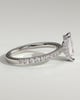 Ellie  Radiant Solitaire with Hidden Halo and Pav - 18k White Gold