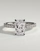 Ellie  Radiant Solitaire with Hidden Halo and Pav - 18k White Gold