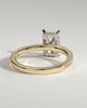 Ellie  Radiant Solitaire with Hidden Halo and Pav - 18k Yellow Gold / 18k White Gold