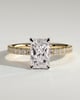 Ellie  Radiant Solitaire with Hidden Halo and Pav - 18k Yellow Gold / 18k White Gold