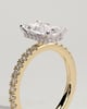 Ellie  Radiant Solitaire with Hidden Halo and Pav - 18k Yellow Gold / 18k White Gold