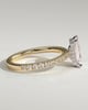 Ellie  Radiant Solitaire with Hidden Halo and Pav - 18k Yellow Gold / 18k White Gold