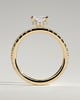 Ellie  Radiant Solitaire with Hidden Halo and Pav - 18k Yellow Gold