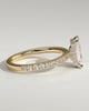 Ellie  Radiant Solitaire with Hidden Halo and Pav - 18k Yellow Gold