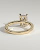 Ellie  Radiant Solitaire with Hidden Halo and Pav - 18k Yellow Gold
