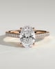 Eloise  Oval Pav Solitaire - 18k Rose Gold
