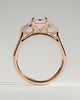 Elphie - Emerald Claw Trilogy with Kite Side Stones Engagement Ring - 18k Rose Gold