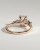 Elphie - Emerald Claw Trilogy with Kite Side Stones Engagement Ring - 18k Rose Gold