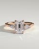 Elphie - Emerald Claw Trilogy with Kite Side Stones Engagement Ring - 18k Rose Gold