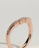 Elsa - Studded Tiara Curved Pave Band Wedding Ring - 18k Rose Gold
