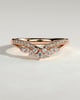 Elsa - Studded Tiara Curved Pave Band Wedding Ring - 18k Rose Gold