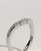 Elsa - Studded Tiara Curved Pave Band Wedding Ring - 18k White Gold