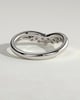 Elsa - Studded Tiara Curved Pave Band Wedding Ring - 18k White Gold