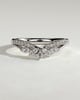 Elsa - Studded Tiara Curved Pave Band Wedding Ring - 18k White Gold
