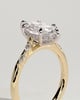 Elsie - Marquise Solitaire with Opposing Marquise Accents - 18k Yellow Gold / 18k White Gold