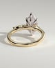 Elsie - Marquise Solitaire with Opposing Marquise Accents - 18k Yellow Gold / 18k White Gold