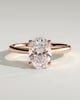 Emily - Oval Solitaire with Tapered Band - 18k Rose Gold