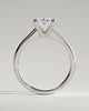 Emily - Oval Solitaire with Tapered Band - 18k White Gold