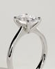 Emily - Oval Solitaire with Tapered Band - 18k White Gold