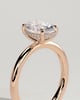 Emma  Oval Solitaire with Hidden Halo - 18k Rose Gold High Setting