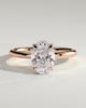 Emma  Oval Solitaire with Hidden Halo - 18k Rose Gold High Setting
