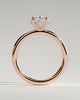 Emma  Oval Solitaire with Hidden Halo - 18k Rose Gold High Setting