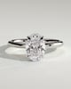 Emma  Oval Solitaire with Hidden Halo - 18k White Gold High Setting