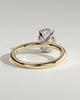 Emma - Classic Oval 4 Claw Solitaire with Hidden Halo Engagement Ring - 18k Yellow Gold / 18k White Gold High Setting
