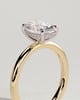 Emma - Classic Oval 4 Claw Solitaire with Hidden Halo Engagement Ring - 18k Yellow Gold / 18k White Gold High Setting