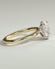Emma - Classic Oval 4 Claw Solitaire with Hidden Halo Engagement Ring - 18k Yellow Gold / 18k White Gold High Setting