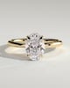 Emma  Oval Solitaire with Hidden Halo - 18k Yellow Gold High Setting