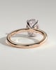 Emma  Oval Solitaire with Hidden Halo - 18k Rose Gold / 18k White Gold Low Setting