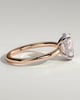 Emma  Oval Solitaire with Hidden Halo - 18k Rose Gold / 18k White Gold Low Setting
