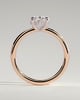 Emma  Oval Solitaire with Hidden Halo - 18k Rose Gold / 18k White Gold Low Setting