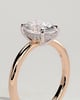 Emma  Oval Solitaire with Hidden Halo - 18k Rose Gold / 18k White Gold Low Setting