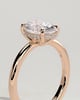 Emma  Oval Solitaire with Hidden Halo - 18k Rose Gold Low Setting