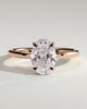 Emma  Oval Solitaire with Hidden Halo - 18k Rose Gold Low Setting