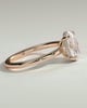Emma  Oval Solitaire with Hidden Halo - 18k Rose Gold Low Setting