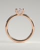 Emma  Oval Solitaire with Hidden Halo - 18k Rose Gold Low Setting