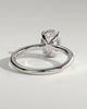 Emma  Oval Solitaire with Hidden Halo - 18k White Gold Low Setting