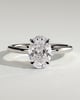 Emma  Oval Solitaire with Hidden Halo - 18k White Gold Low Setting