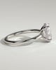 Emma  Oval Solitaire with Hidden Halo - 18k White Gold Low Setting