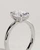Emma  Oval Solitaire with Hidden Halo - 18k White Gold Low Setting