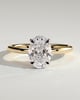 Emma  Oval Solitaire with Hidden Halo - 18k Yellow Gold / 18k White Gold Low Setting