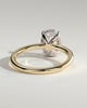 Emma  Oval Solitaire with Hidden Halo - 18k Yellow Gold / 18k White Gold Low Setting