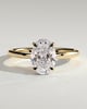 Emma  Oval Solitaire with Hidden Halo - 18k Yellow Gold Low Setting