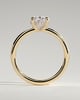 Emma  Oval Solitaire with Hidden Halo - 18k Yellow Gold Low Setting