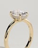 Emma  Oval Solitaire with Hidden Halo - 18k Yellow Gold Low Setting
