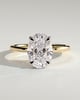 Emma  Oval Solitaire with Hidden Halo - 3ct Yellow Gold/White Gold