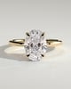 Emma  Oval Solitaire with Hidden Halo - 3ct Yellow Gold